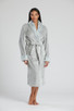 Grey Deluxe Fleece Faux Fur Collared Bath Robe