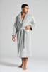 Grey Waffle Fleece Collared Bath Robe