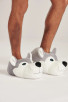 Grey Husky / Wolf Faux Fur 3D Novelty Slippers