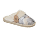 Cream Mosaic Croc Skin Effect Mule Slippers