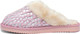 Glamour Pink Fur Mesh Sparkle Mule Slippers