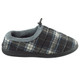 Black & Grey Checked Quilted Textile Mule Slippers