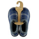Navy & Blue Checked Quilted Textile Mule Slippers