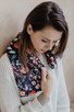 Blue Floral Jersey Unscented Warming Scarf