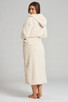 Vanilla Geometric Fleece Maxi Hooded Robe