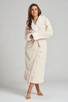 Vanilla Geometric Fleece Maxi Hooded Robe