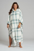 Well Soft Blue Check Fleece Oversize Poncho