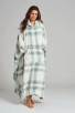 Well Soft Blue Check Fleece Oversize Poncho