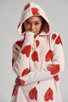 Pink Hearts Plush Fleece Hooded Onesie