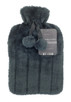 Jet Black Faux Fur 2L Hot Water Bottle