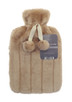 Toffee Biscuit Faux Fur 2L Hot Water Bottle