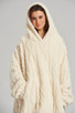 Cream Cable Cut Borg Fleece Snuggle Hoody