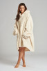 Cream Cable Cut Borg Fleece Snuggle Hoody