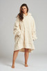 Cream Cable Cut Borg Fleece Snuggle Hoody