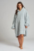 Grey Cable Cut Borg Fleece Snuggle Hoody