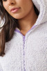 Lavender Snow Tipped Fleece Hooded Onesie