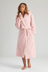 Rose Cable Cut Borg Fleece Hooded Bath Robe