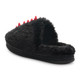 Black Dinosaur Plush Faux Fur Mule Slippers