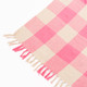 Pink Gingham Recycled Cotton Fringed Throw 125x150cm