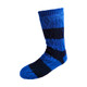 Blue Striped Cable Knit Sherpa Lined Slipper Socks