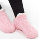 Pink Melange Cable Knit Slipper Sock Footsies Pink Melange Cable Knit Slipper Sock Footsies
