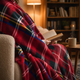 Red Tartan Flannel Fleece Throw 130x150cm