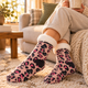 Pink Cheetah Sherpa Lined Slipper Socks