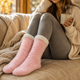 Pink Melange Feather Yarn Slipper Socks