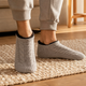 Grey Chunky Cable Knit Footsie Slipper Socks