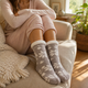 Grey Nordic Chenille Knit Slipper Socks