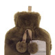 Coffee Brown Luxe Faux Fur 2L Hot Water Bottle