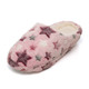Pink Stars Jacquard Faux Fur Mule Slippers