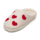 Lovehearts Cream Borg Fleece Mule Slippers Lovehearts Cream Borg Fleece Mule Slippers
