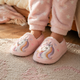 Kids Pink Applique Unicorn Full Shoe Slippers