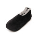 Plain Black Fleece Soft Sole Footsie Slippers