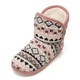 Womens Blush Fairisle Knit Slipper Boots Womens Blush Fairisle Knit Slipper Boots