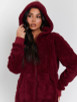 Burgundy Cable Cut Fleece Hooded Onesie