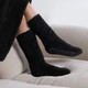 Black Teddy Fleece Sherpa Lined Slipper Socks