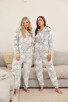 Embossed Penguins Plush Fleece Hooded Onesie