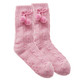 Kids Pink Sparkle Sherpa Lined Pompom Slipper Socks