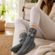 Kids Grey Sparkle Sherpa Lined Pompom Slipper Socks