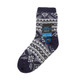 Kids Navy / White Fair Isle Sherpa Lined Slipper Socks