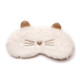 Cream Cat Faux Fur Slipper Socks & Sleep Mask
