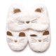 Cream Cat Faux Fur Slipper Socks & Sleep Mask