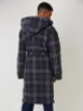 Grey Check Sherpa Fleece Hooded Robe