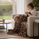 Mocha Highland Cow Lightweight Fleece Blanket 120x150cm