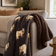 Brown Highland Cows Sherpa Back Plush Throw 120x150cm
