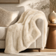 Vienna Plain Cream Luxury Faux Fur Throw