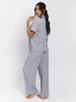 Loungeable Slumber Silver Rib Jersey Long Pyjama Set