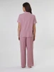 Loungeable Slumber Dusky Pink Rib Jersey Long Pyjama Set